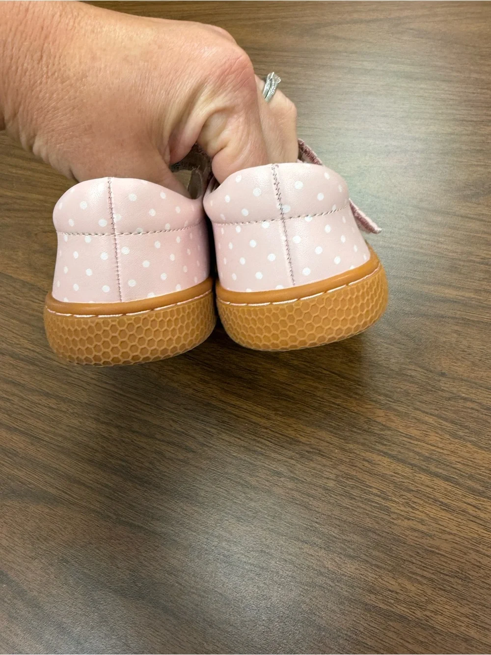 Livie & Luca Pink Polka Dot Ruche Leather Mary Jane Shoes Toddler Size 2